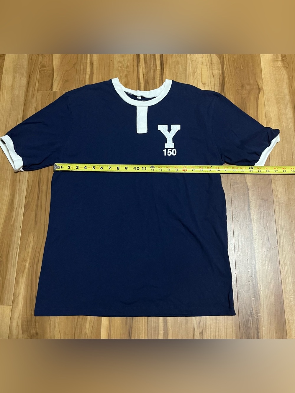 Sew Sporty Yale Crew 150th Anniversary Henley Shirt Size L Made in USA - Picture 8 of 9